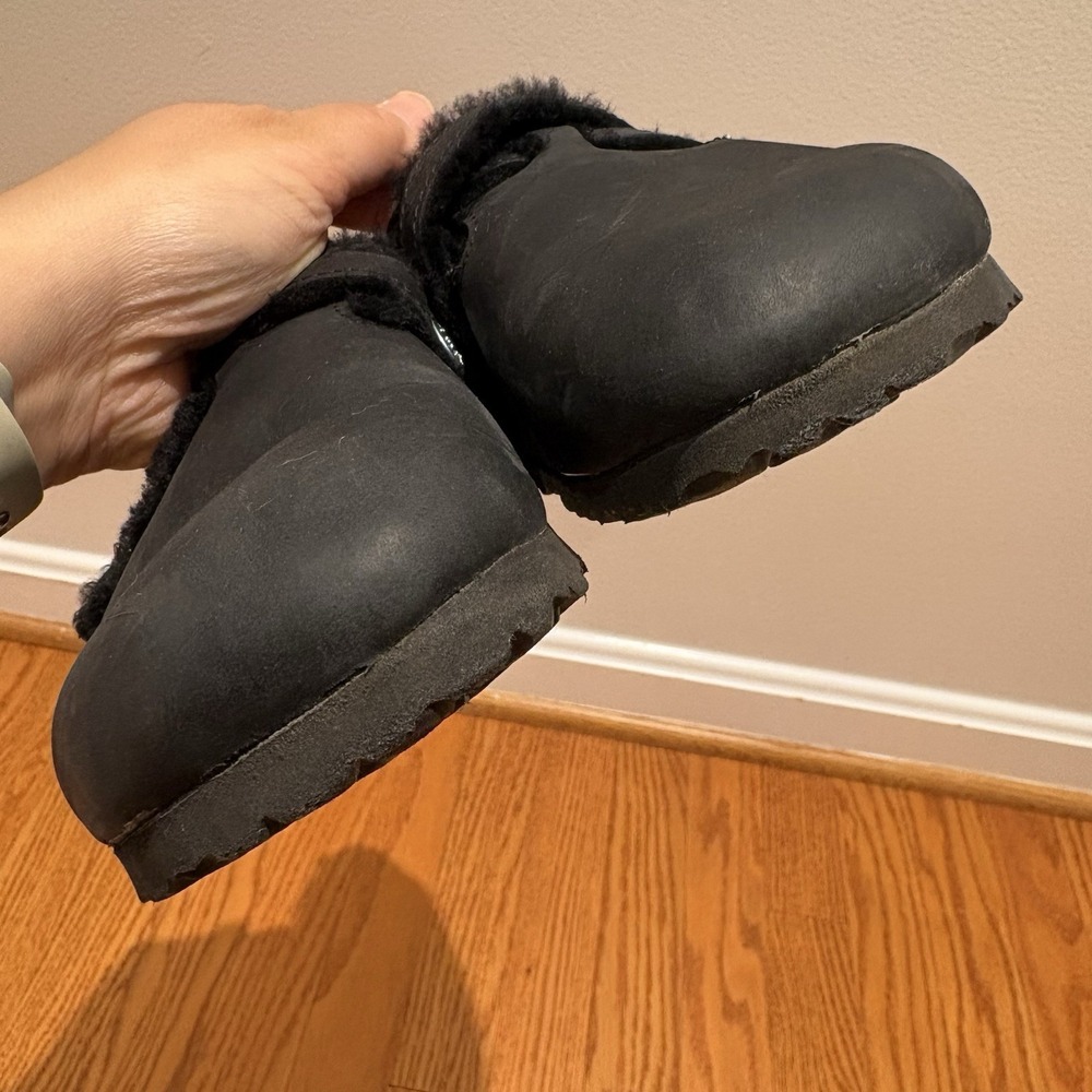 Birkenstock Blair Shearling Black Oiled Leather Clogs Shoes EU 37 / US 6 - Picture 7 of 11